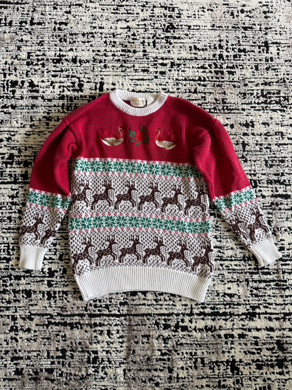 Festive Red Reindeer Fair Isle Sweater